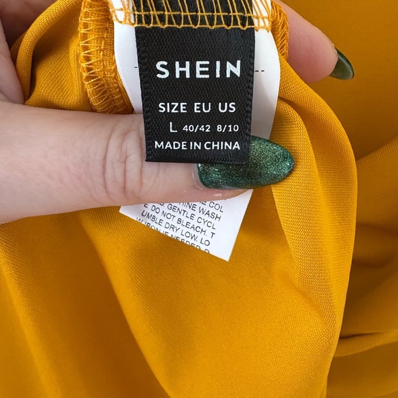 SHEIN Mustard Yellow Twist Front Midi Dress XL - Picture 5 of 5